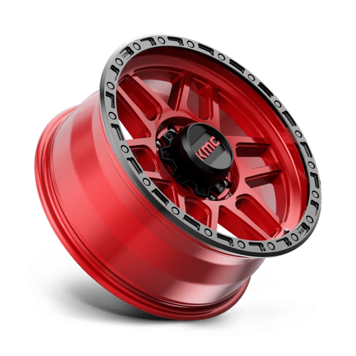 KMC KM544 MESA Candy Red W/ Black Lip 20x9 0 8x180mm 124.2mm - Wheelwiz