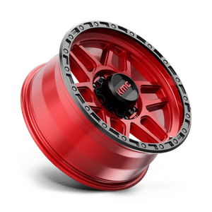 KMC KM544 MESA Candy Red W/ Black Lip 20x9 0 8x180mm 124.2mm - Wheelwiz