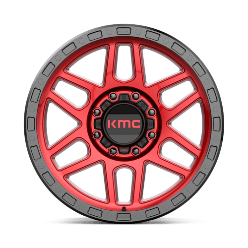KMC KM544 MESA Candy Red W/ Black Lip 20x9 0 8x180mm 124.2mm - Wheelwiz