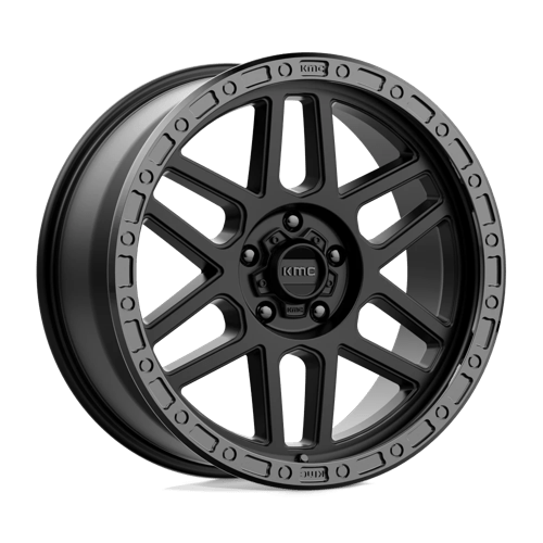 KMC KM544 MESA Satin Black W/ Gloss Black Lip 20x9 +18 5x127mm 71.5mm - Wheelwiz