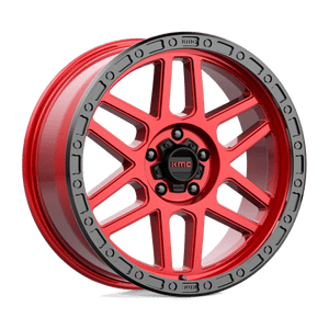 KMC KM544 MESA Candy Red W/ Black Lip 20x9 +25 5x150mm 110.1mm - Wheelwiz