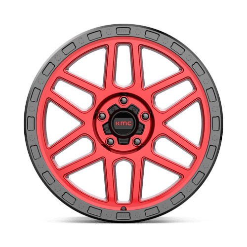 KMC KM544 MESA Candy Red W/ Black Lip 17x9 +18 5x127mm 71.5mm - Wheelwiz