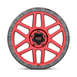 KMC KM544 MESA Candy Red W/ Black Lip 17x9 +18 5x127mm 71.5mm - Wheelwiz