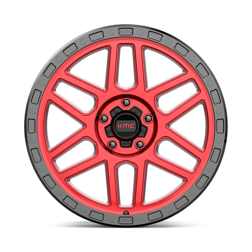 KMC KM544 MESA Candy Red W/ Black Lip 17x9 -12 5x127mm 71.5mm - Wheelwiz