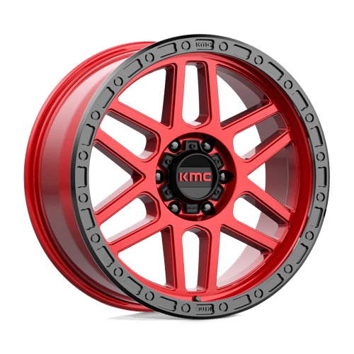 KMC KM544 MESA Candy Red W/ Black Lip 20x9 +18 6x139.7mm 106.1mm - Wheelwiz