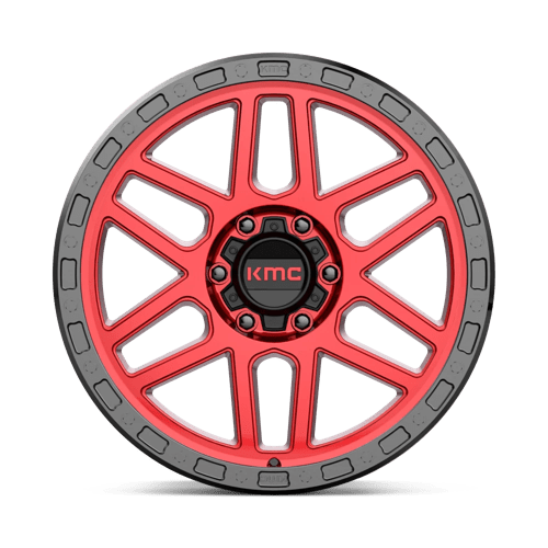 KMC KM544 MESA Candy Red W/ Black Lip 20x9 +18 6x139.7mm 106.1mm - Wheelwiz
