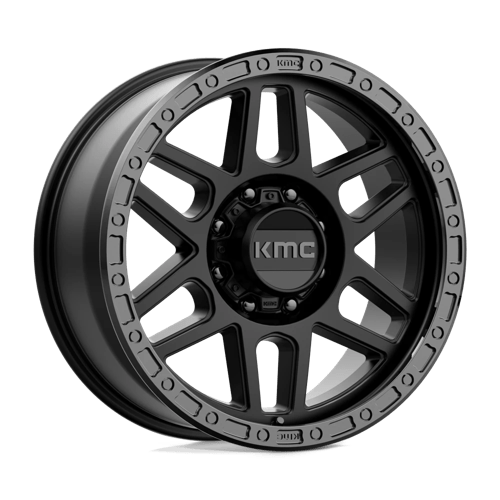 KMC KM544 MESA Satin Black W/ Gloss Black Lip 20x9 +18 8x180mm 124.2mm - Wheelwiz