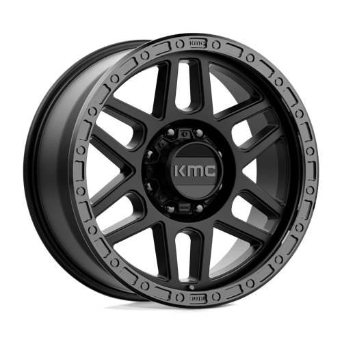KMC KM544 MESA Satin Black W/ Gloss Black Lip 17x9 -12 8x165.1mm 125.1mm - Wheelwiz