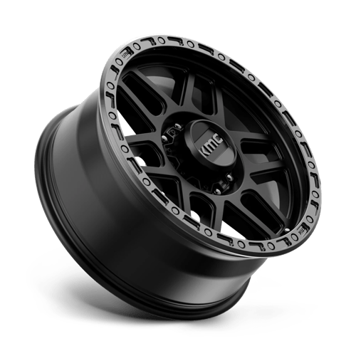 KMC KM544 MESA Satin Black W/ Gloss Black Lip 20x9 +18 8x180mm 124.2mm - Wheelwiz