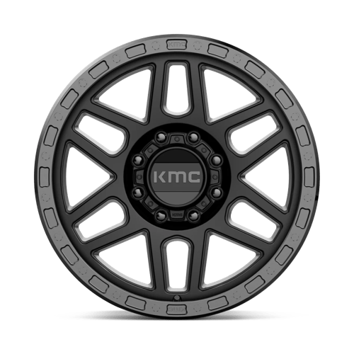 KMC KM544 MESA Satin Black W/ Gloss Black Lip 20x9 +18 8x180mm 124.2mm - Wheelwiz