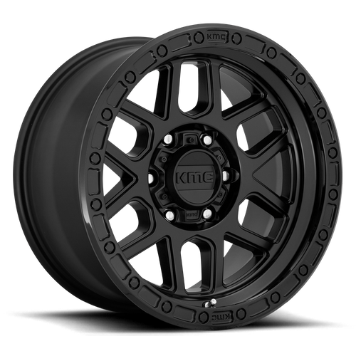 KMC KM544 MESA Satin Black W/ Gloss Black Lip 18x9 +18 8x180mm 124.2mm