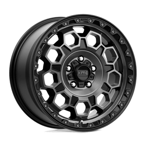KMC KM545 TREK Satin Black W/ Gray Tint 17x9 -12 6x139.7mm 106.1mm - Wheelwiz