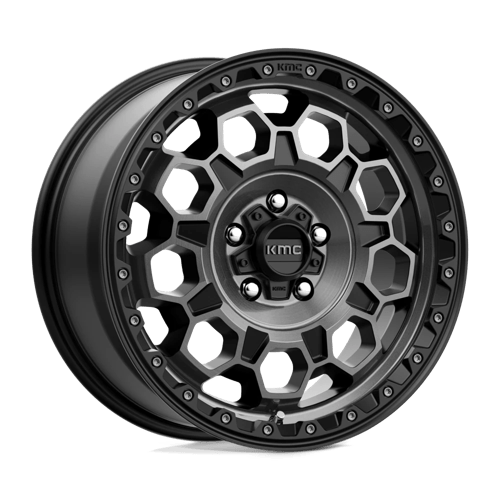 KMC KM545 TREK Satin Black W/ Gray Tint 17x8 +38 5x108mm 72.6mm - Wheelwiz