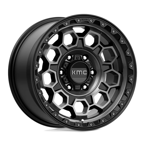 KMC KM545 TREK Satin Black W/ Gray Tint 17x9 0 6x139.7mm 106.1mm - Wheelwiz