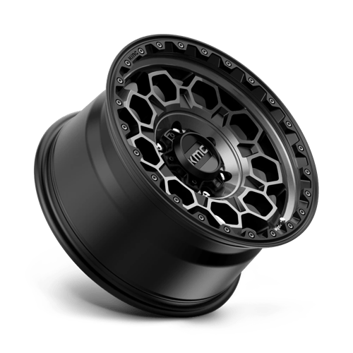 KMC KM545 TREK Satin Black W/ Gray Tint 17x9 0 6x139.7mm 106.1mm - Wheelwiz