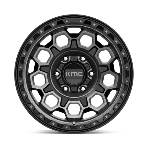 KMC KM545 TREK Satin Black W/ Gray Tint 17x9 0 6x139.7mm 106.1mm - Wheelwiz