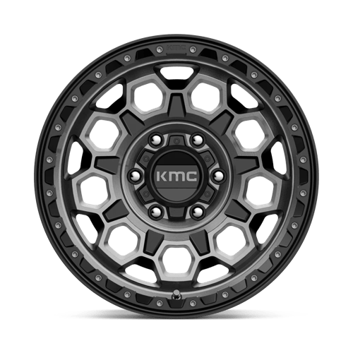 KMC KM545 TREK Satin Black W/ Gray Tint 17x9 +18 6x139.7mm 106.1mm - Wheelwiz