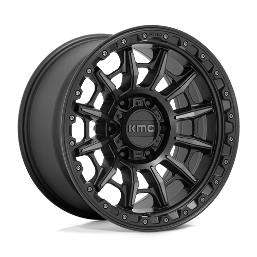 KMC KM547 CARNAGE Satin Black W/ Gray Tint 17x9 0 6x139.7mm 106.1mm - Wheelwiz