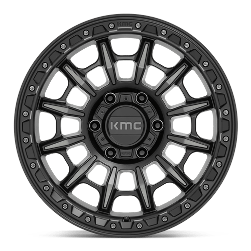 KMC KM547 CARNAGE Satin Black W/ Gray Tint 17x9 0 6x139.7mm 106.1mm - Wheelwiz