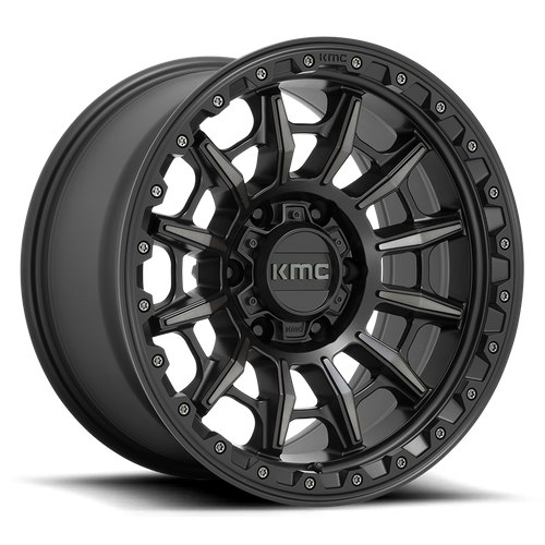 KMC KM547 CARNAGE Satin Black W/ Gray Tint 17x9 0 5x150mm 110.1mm
