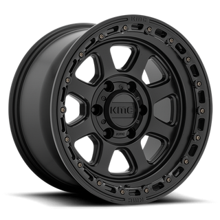KMC KM548 CHASE Satin Black W/ Gloss Black Lip 17x9 0 6x135mm 87.1mm