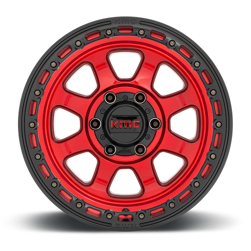 KMC KM548 CHASE Candy Red W/ Black Lip 20x9 +18 5x127mm 71.5mm