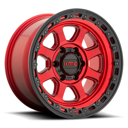 KMC KM548 CHASE Candy Red W/ Black Lip 20x9 +18 5x127mm 71.5mm