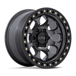 KMC KM550 RIOT SBL Anthracite W/ Satin Black Lip 18x9 +18 6x135mm 87.1mm - Wheelwiz