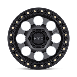 KMC KM550 RIOT SBL Anthracite W/ Satin Black Lip 18x9 +18 5x127mm 71.5mm - Wheelwiz