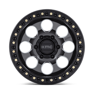 KMC KM550 RIOT SBL Anthracite W/ Satin Black Lip 17x9 -12 6x135mm 87.1mm - Wheelwiz