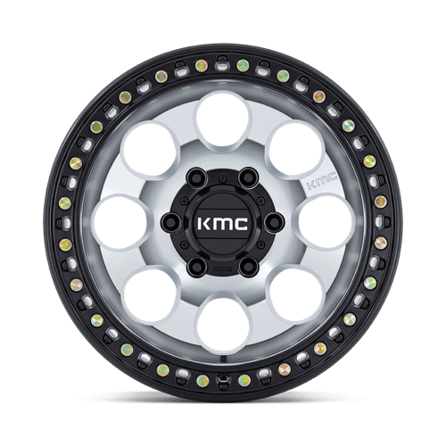 KMC KM550 RIOT SBL Machined W/ Satin Black Lip 17x8.5 +10 6x139.7mm 106.1mm - Wheelwiz