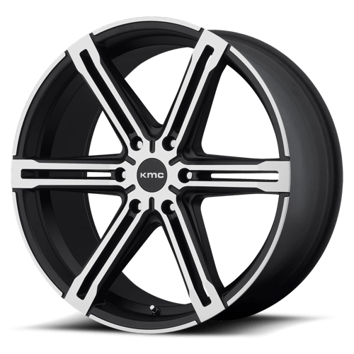 KMC KM686 FACTION Satin Black W/ Machined Face 22x9.5 +38 6x135mm 87.1mm - Wheelwiz