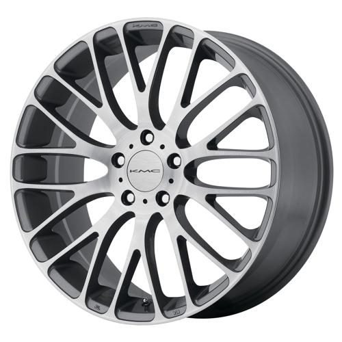 KMC KM693 MAZE Pearl Gray W/ Brushed Face 18x8 +40 5x108mm 72.6mm - Wheelwiz