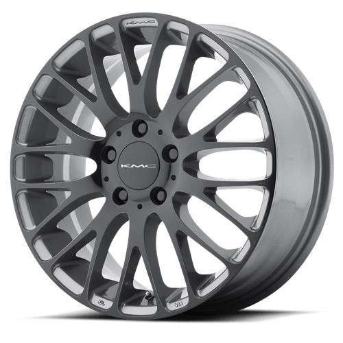 KMC KM693 MAZE Pearl Gray W/ Gloss Black Face 17x7 +45 5x112mm 72.6mm - Wheelwiz