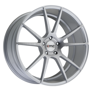 KMC KM709 FLUX Brushed Silver 20x8.5 +25 5x112mm 66.6mm - WheelWiz