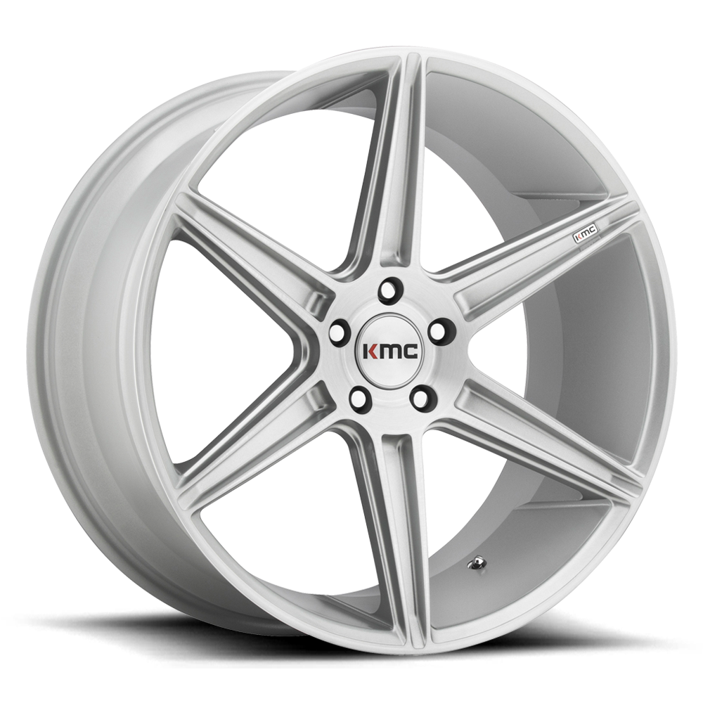 KMC KM711 PRISM Brushed Silver 20x9 +20 5x120mm 74.1mm - WheelWiz