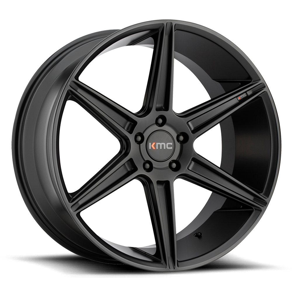 KMC KM711 PRISM Satin Black 22x9 +20 5x120mm 74.1mm - WheelWiz