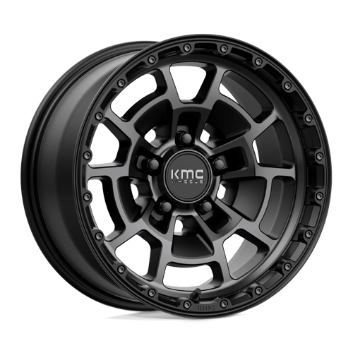 KMC KM718 SUMMIT Satin Black W/ Gray Tint 17x8.5 0 5x127mm 71.5mm - Wheelwiz
