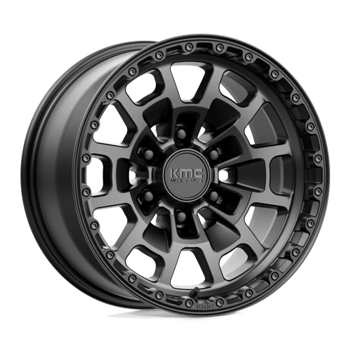 KMC KM718 SUMMIT Satin Black W/ Gray Tint 17x8.5 0 6x139.7mm 106.1mm - Wheelwiz