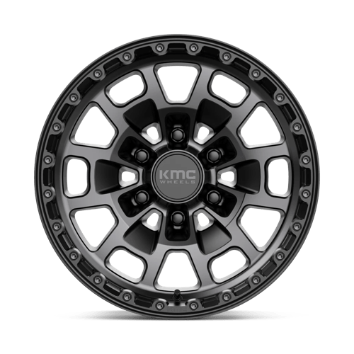 KMC KM718 SUMMIT Satin Black W/ Gray Tint 17x8.5 0 6x139.7mm 106.1mm - Wheelwiz