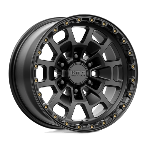 KMC KM718 SUMMIT Satin Black 17x8.5 0 6x139.7mm 106.1mm - Wheelwiz