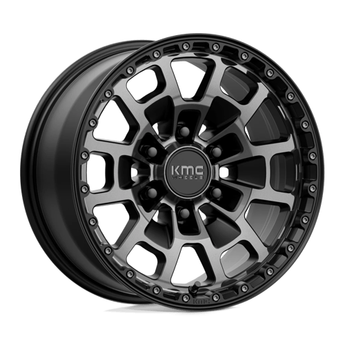 KMC KM718 SUMMIT Satin Black W/ Gray Tint 17x8.5 +18 6x139.7mm 106.1mm - Wheelwiz