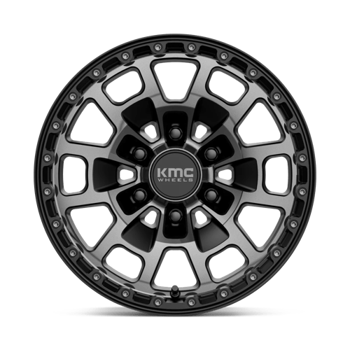 KMC KM718 SUMMIT Satin Black W/ Gray Tint 17x8.5 +18 6x139.7mm 106.1mm - Wheelwiz