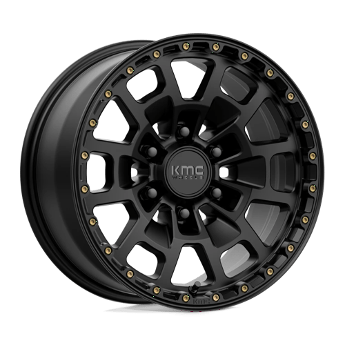 KMC KM718 SUMMIT Satin Black 17x8.5 +18 6x139.7mm 106.1mm - Wheelwiz