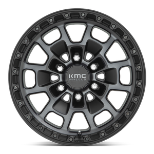 KMC KM718 SUMMIT Satin Black W/ Gray Tint 17x8.5 +18 6x139.7mm 106.1mm