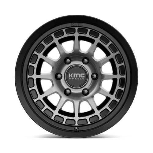 KMC KM719 CANYON Satin Black W/ Gray Tint 17x8.5 0 6x139.7mm 106.1mm - Wheelwiz