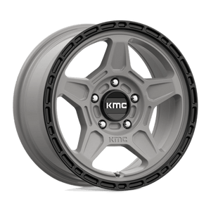 KMC KM721 ALPINE Satin Gray With Black Lip 15x7 +15 5x100mm 72.6mm - WheelWiz