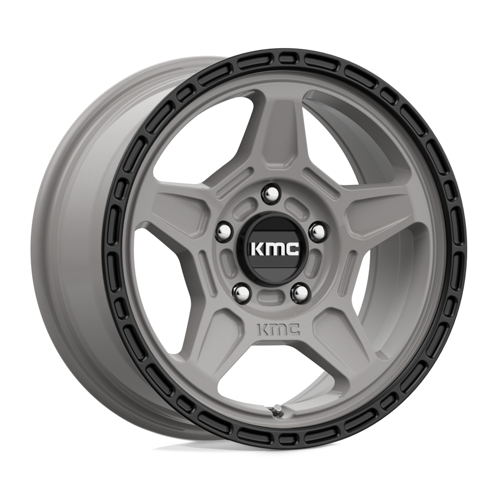 KMC KM721 ALPINE Satin Gray With Black Lip 15x7 +15 5x100mm 72.6mm - WheelWiz