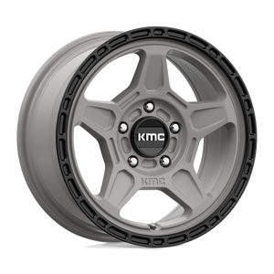 KMC KM721 ALPINE Satin Gray With Black Lip 15x7 +15 5x100mm 72.6mm - WheelWiz