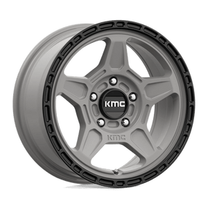 KMC KM721 ALPINE Satin Gray W/ Black Lip 17x8 +20 5x120mm 74.1mm - Wheelwiz